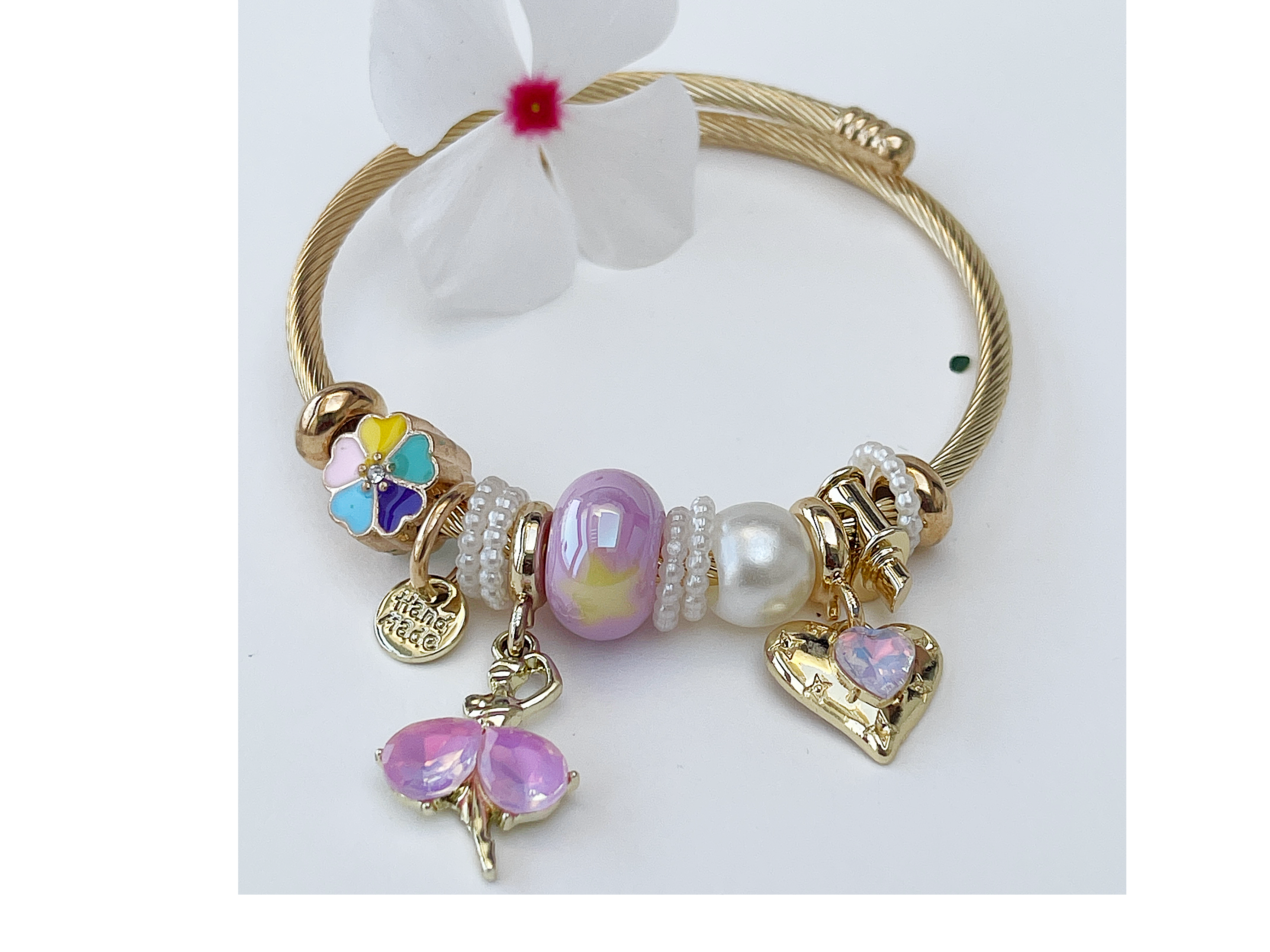 Stainless Steel Metal Doll Beads Teen Girl Bracelet