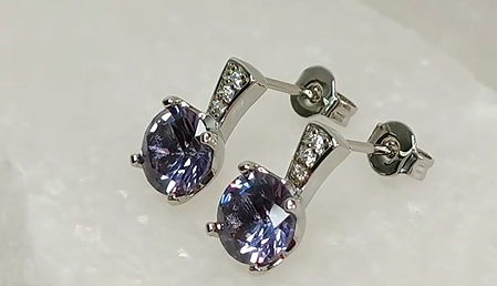 Alexandrite Drop Stud Earrings