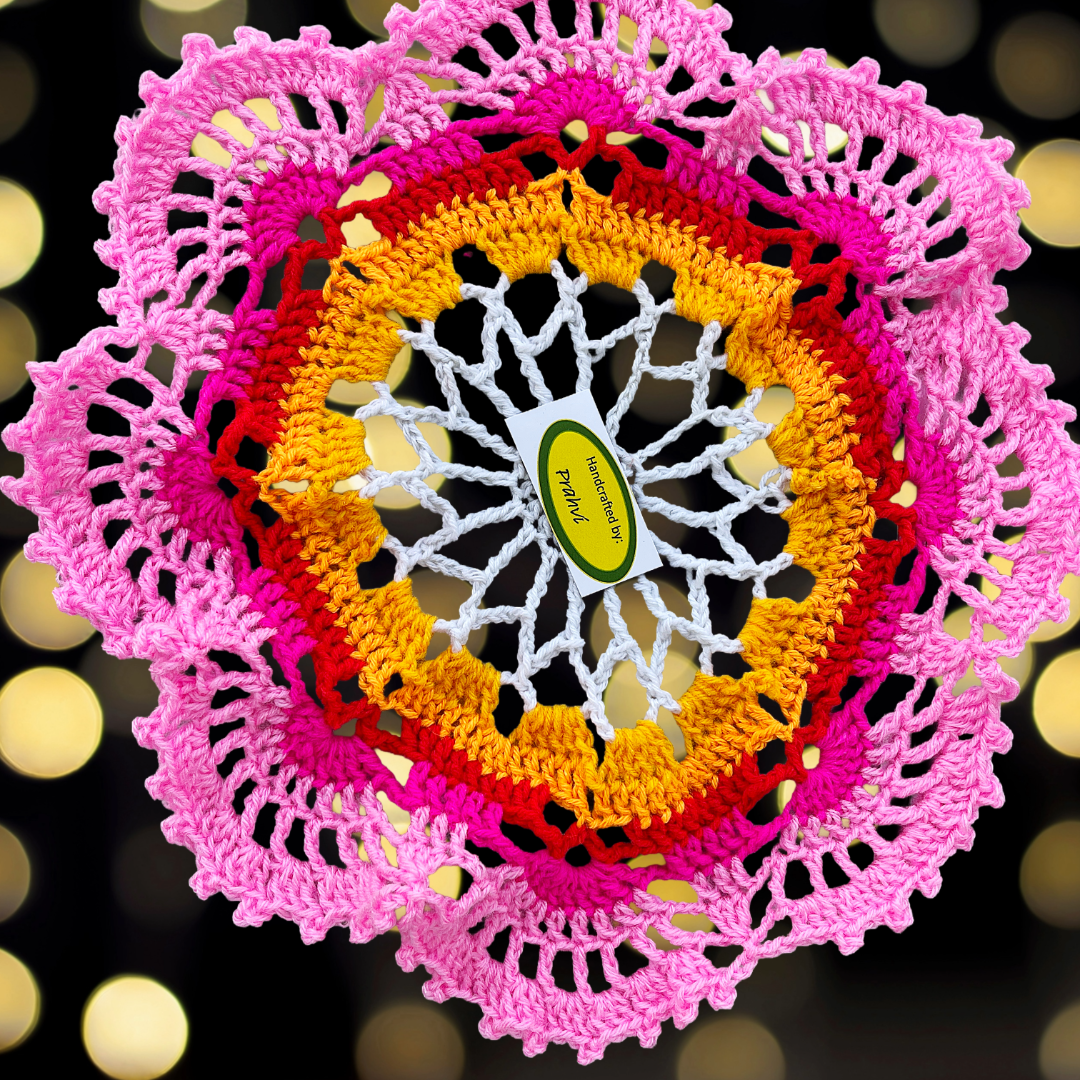 Handmade Crochet (Crotia) Thali cover for Puja