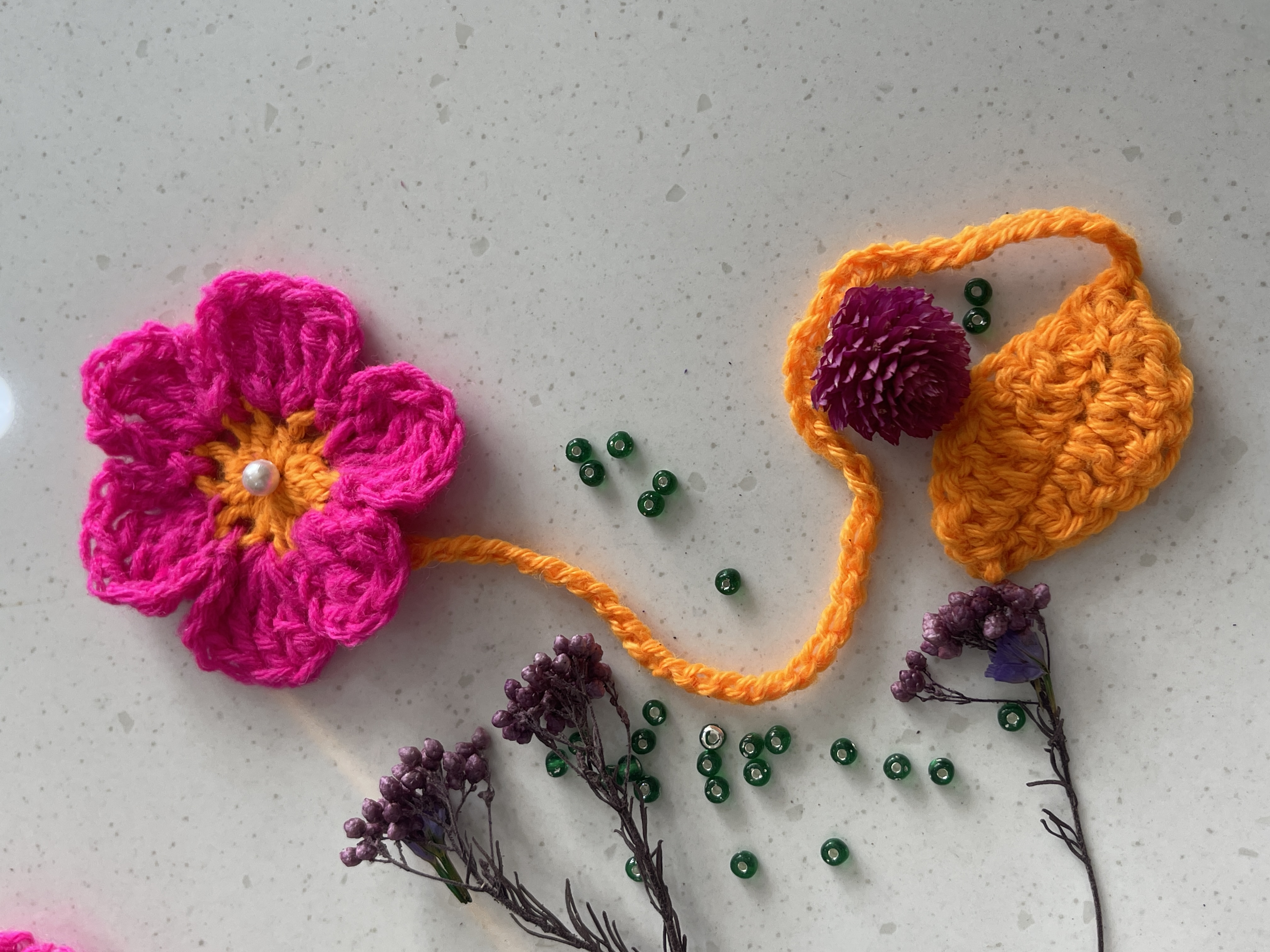 Handmade Crochet Flower Bookmark