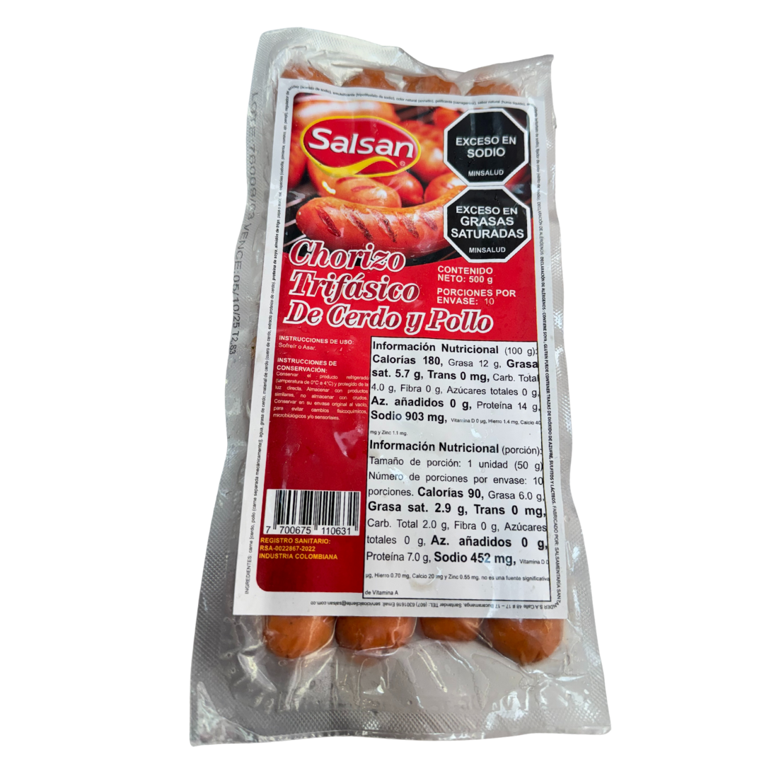 CHORIZO TRIFASICO SALSAN x500G 16 UND