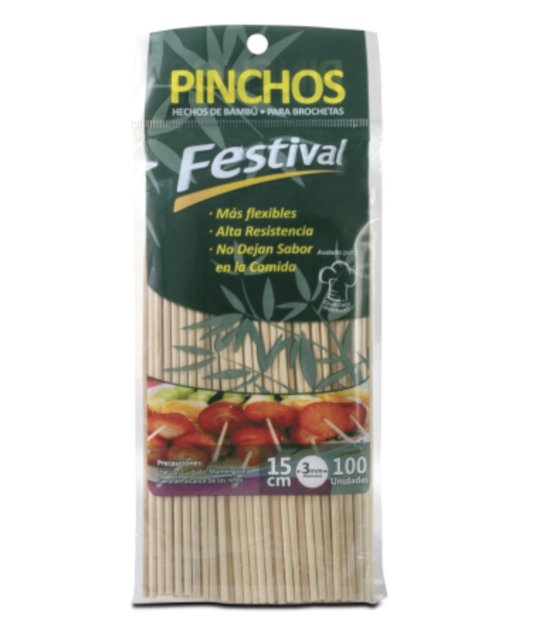 PALO BAMBU 15cm(3mm)PINCHOS FESTIVAL