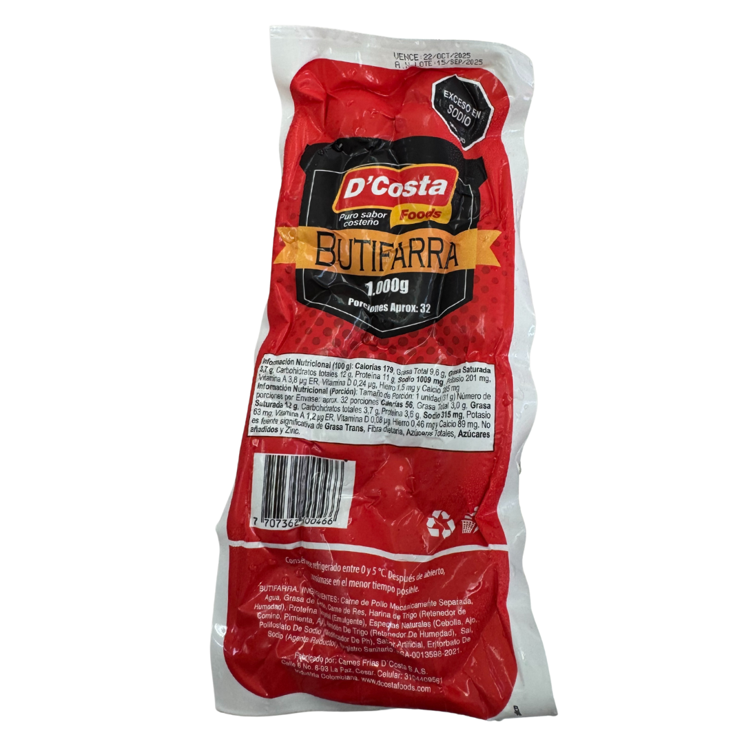 BUTIFARRA X 32UND APROX *1000gr DCOSTA