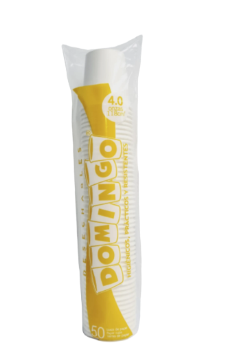 VASO 4 oz PAPEL 50 UNIDADES DOMINGO