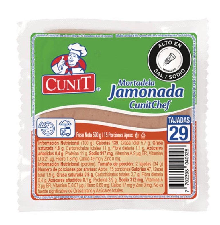 MORTADELA JAMONADA *500gr CUNITCHEF