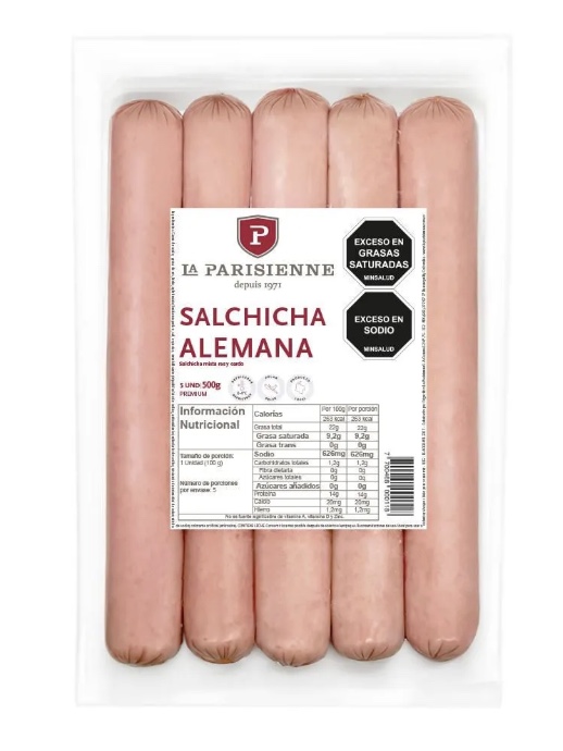 SALCHICHA ALEMANA *500gr*5und PARISIENE