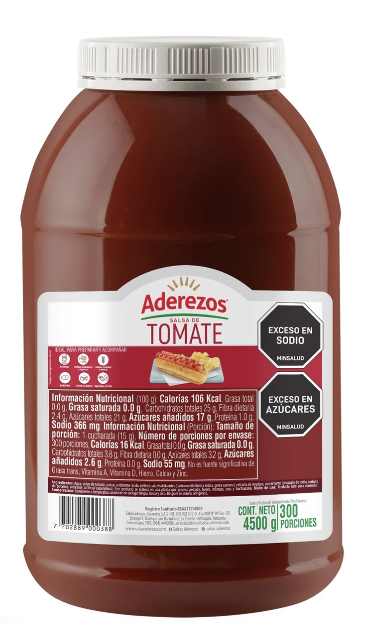 SALSA DE TOMTE *4500gr ADEREZOS