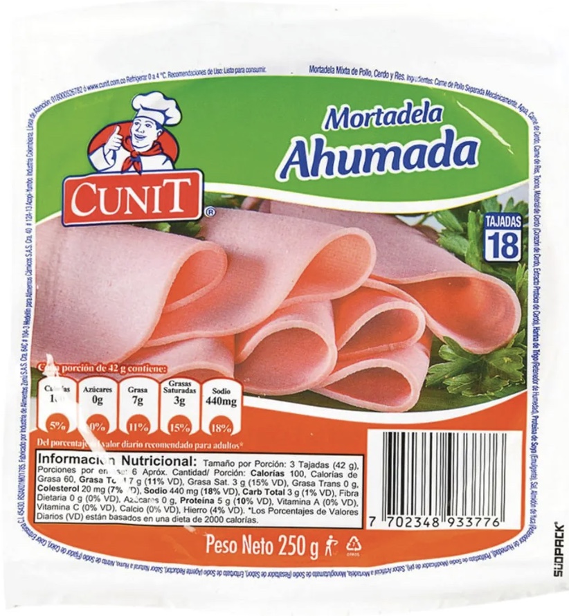 MORTADELA AHUMADA *250gr CUNIT