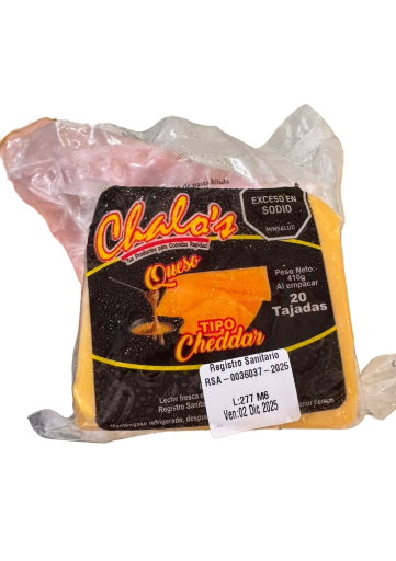 QUESO TIPO SHEDDAR 50 UNIDADES CHALOS