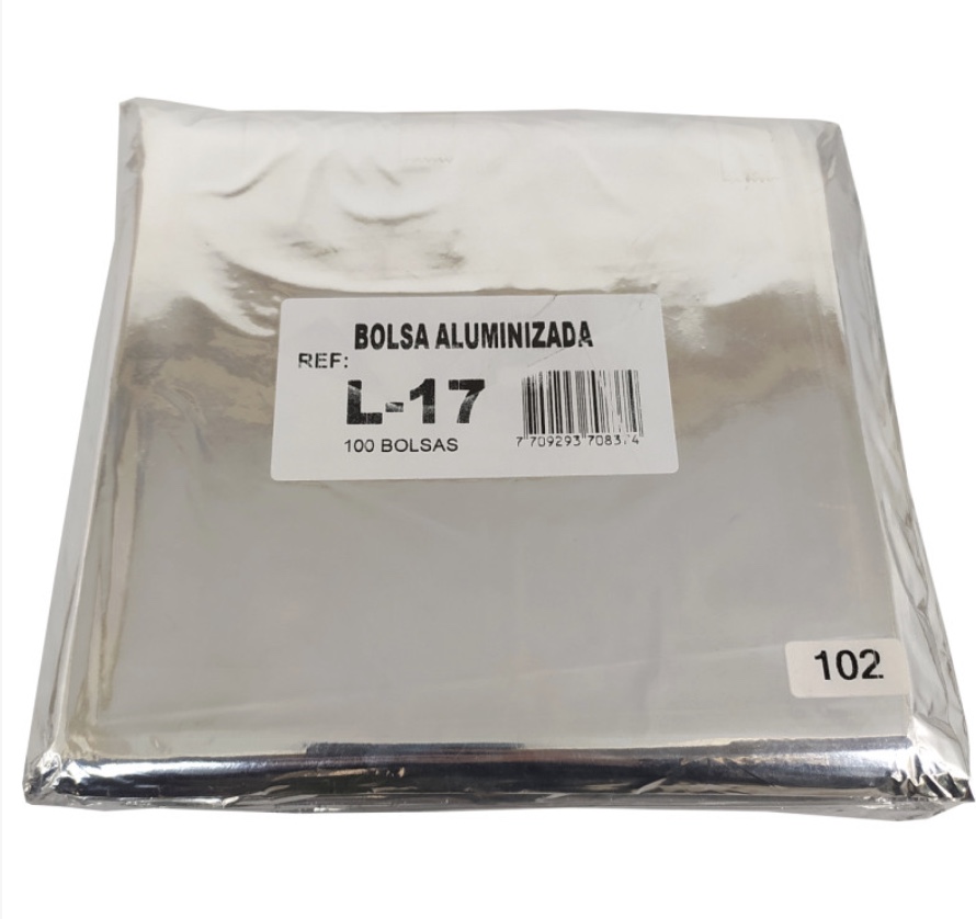 BOLSA ALUMINIZADA L-17A/17L HAMB-AREPA ABIERTA