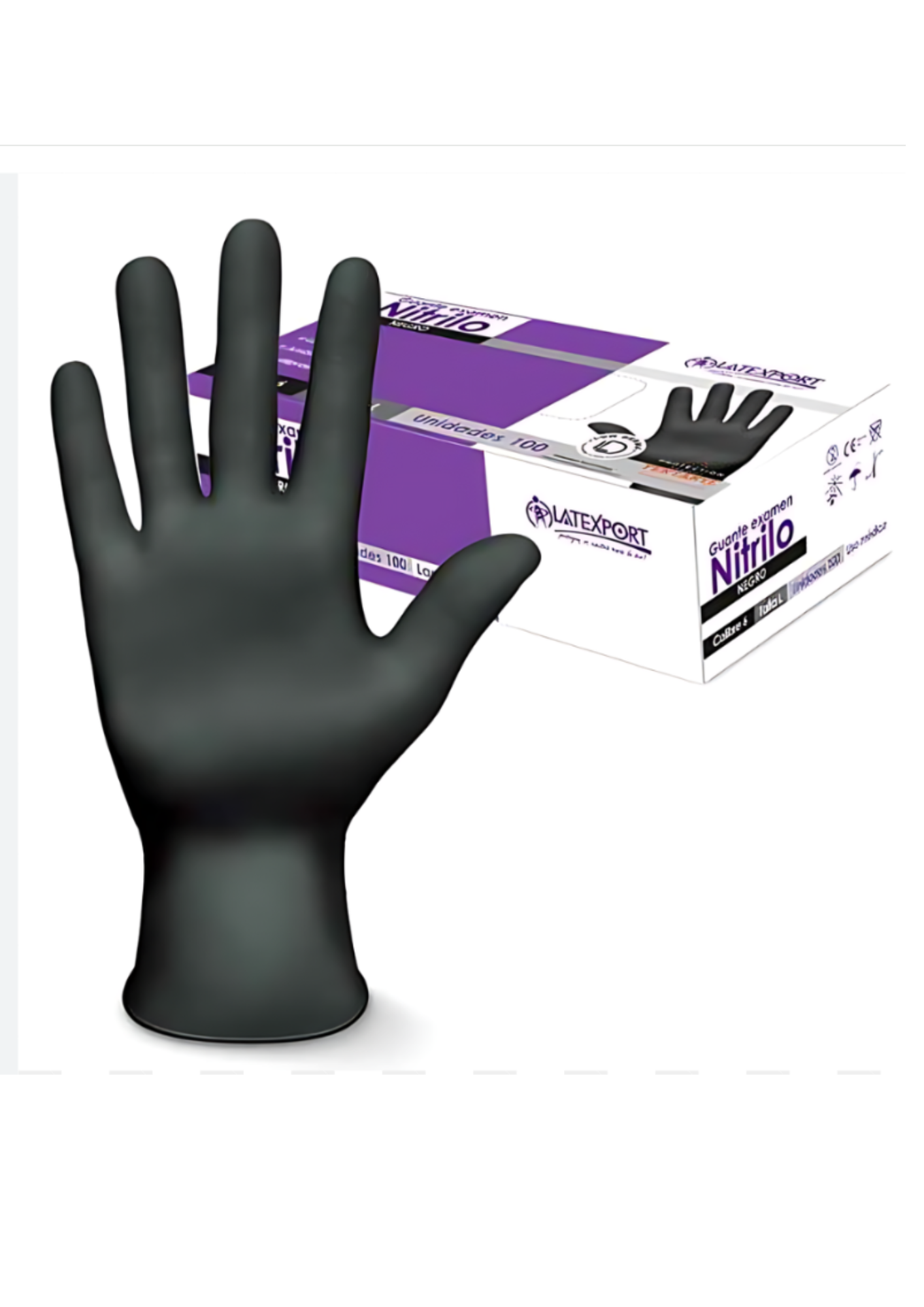 GUANTE NITRILO NEGRO DISPLEI
