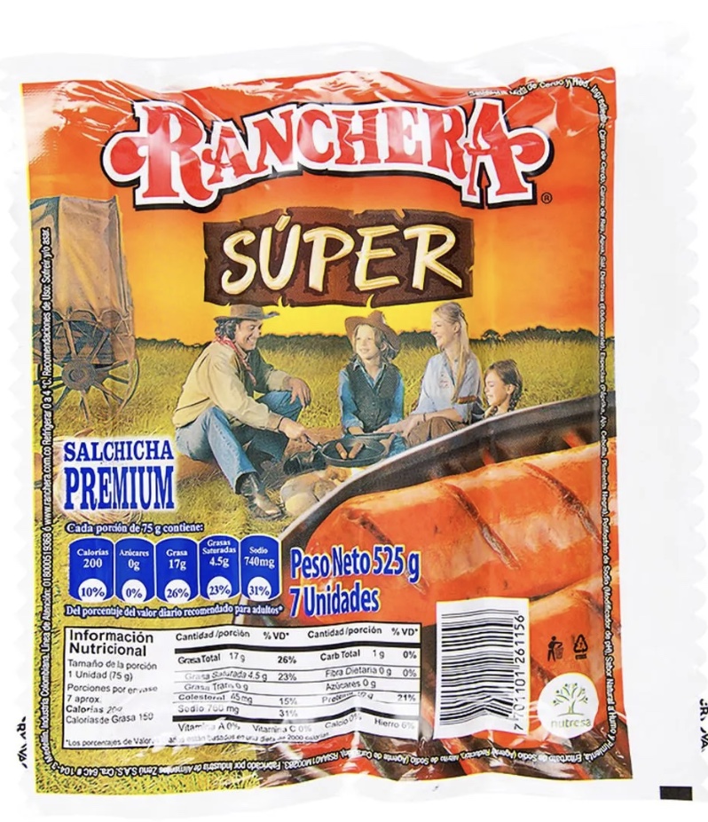 SALCHICHA RANCH SUPER *525gr ZENU