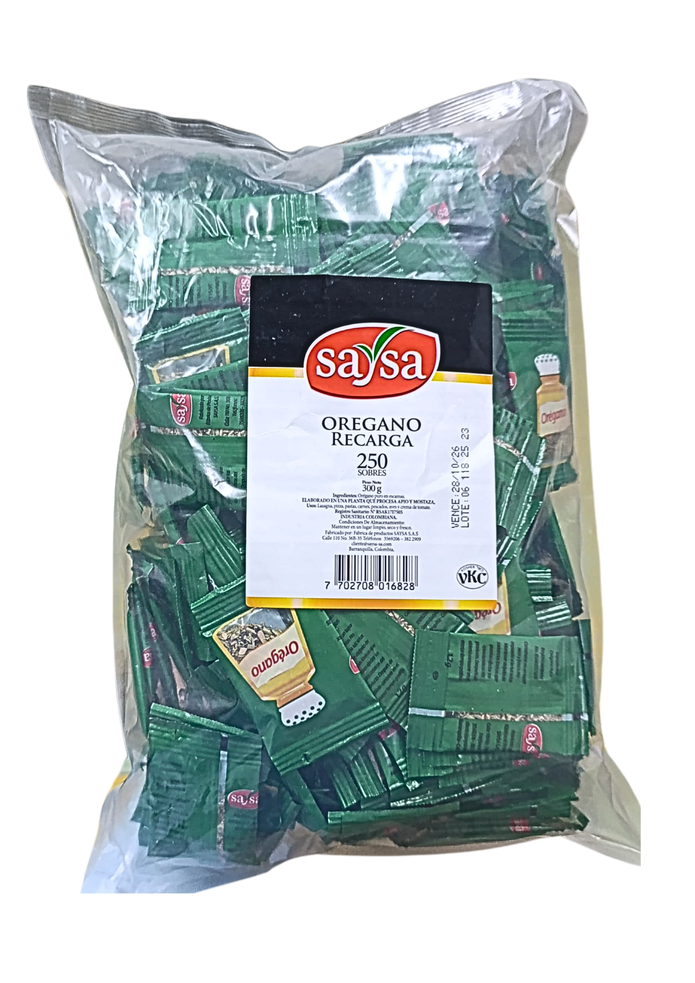 OREGANO RECARGA 250 sobres SAYSA