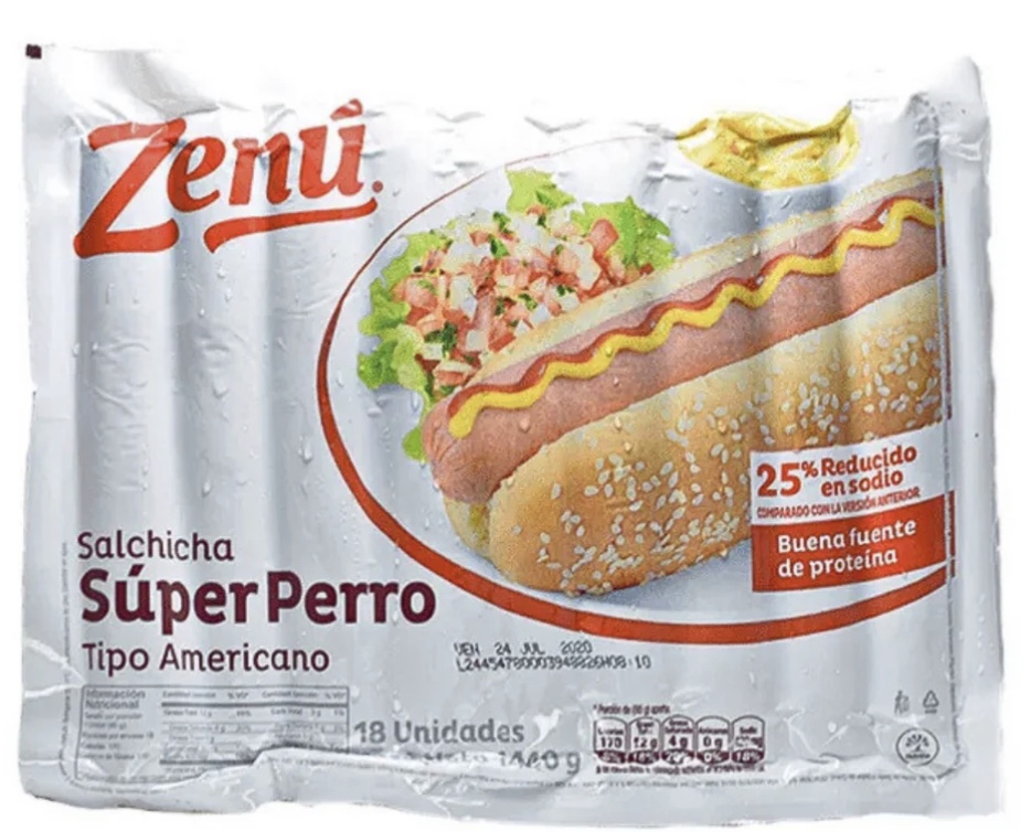 SALCHICHA SUPER PERRO*144Ogr*18 Und ZENU