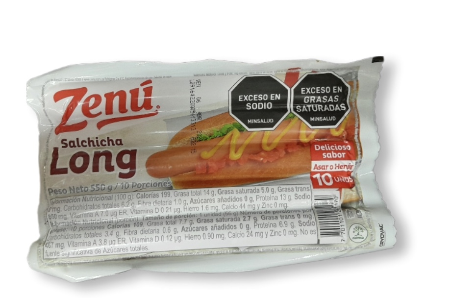 SALCHICHA LONG * 550gr *10und ZENU