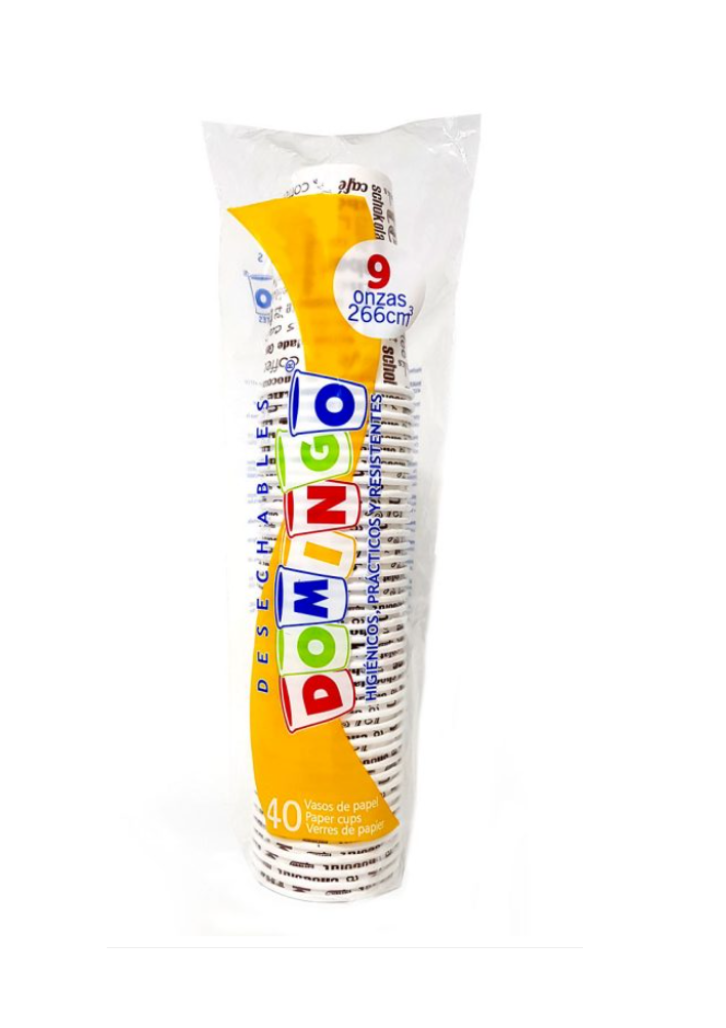 VASO 9oz PAPEL *40 UNIDADES DOMINGO