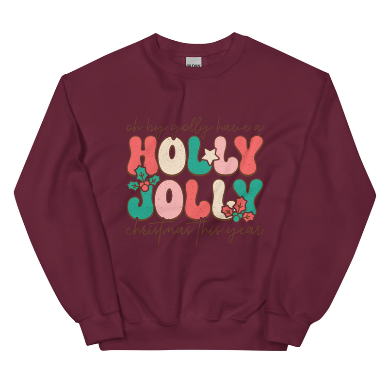 Holly Jolly - Christmas - Women and Men Relaxed Fit Sweatshirt
