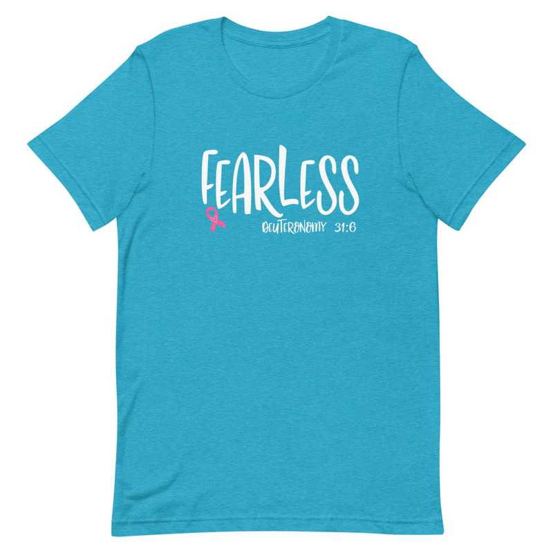 Fearless Deuteronomy 31:6 Breast Cancer Awareness T-shirt