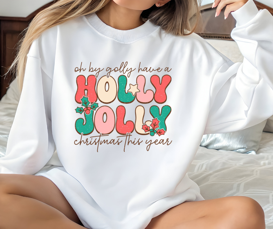 Holly Jolly - Christmas - Women and Men Relaxed Fit Sweatshirt