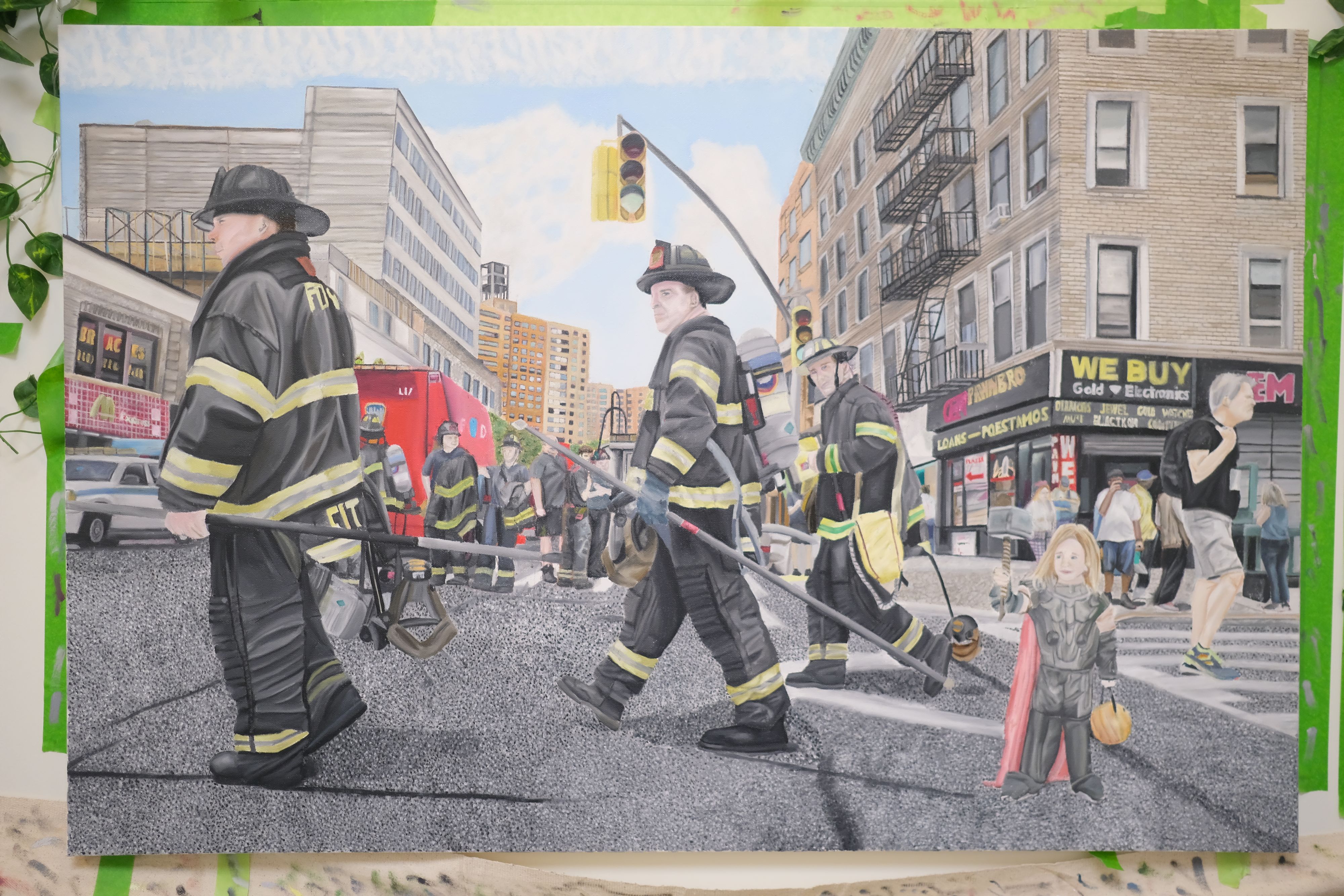 NYC Firefighters Heroes Scene 