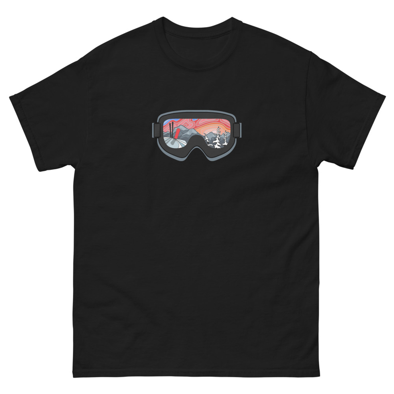Sunset Goggles Skiing Snowboarding T-shirt