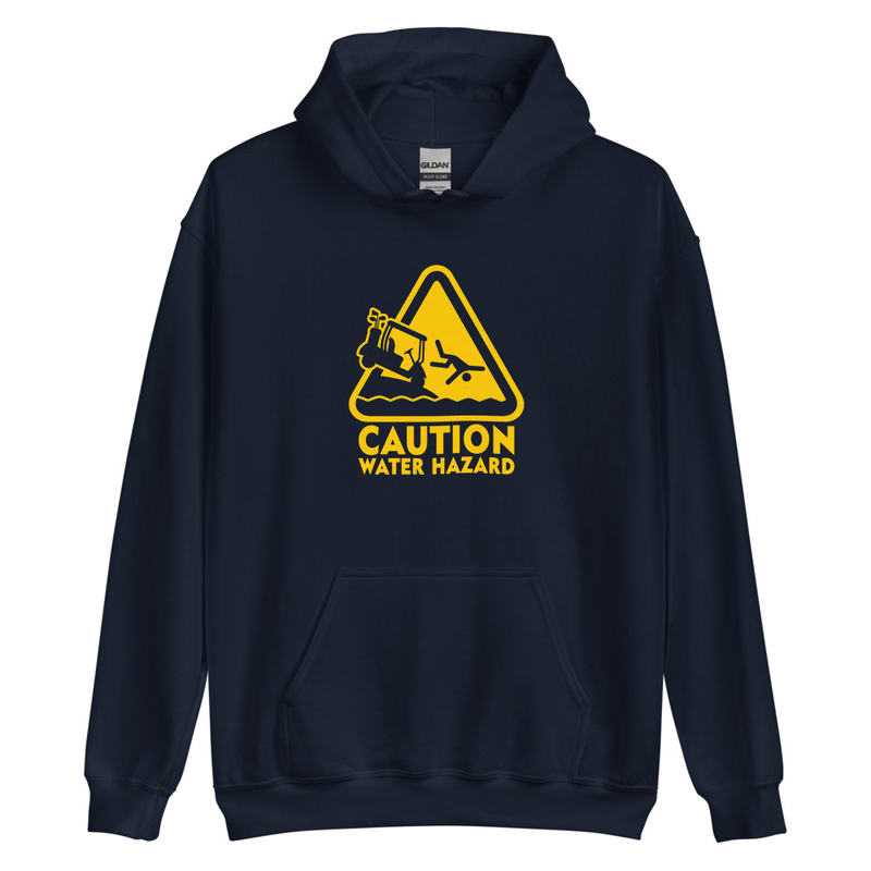 Caution Water Hazard Golf Unisex Hoodie