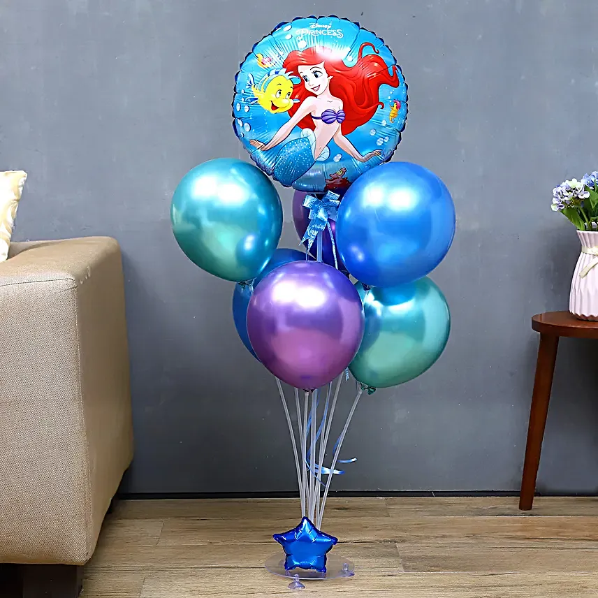 Disney Princess Ariel Theme Balloon Bouquet