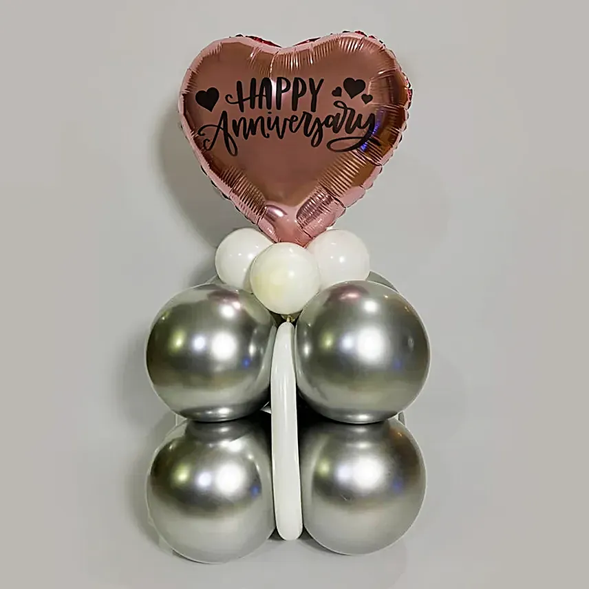 Happy Anniversary Silver Balloon Bouquet