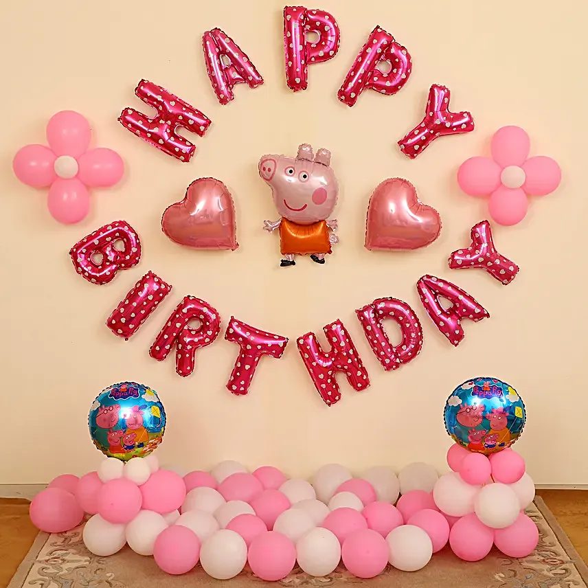Peppa Pig Birthday Balloon Decoration Set
