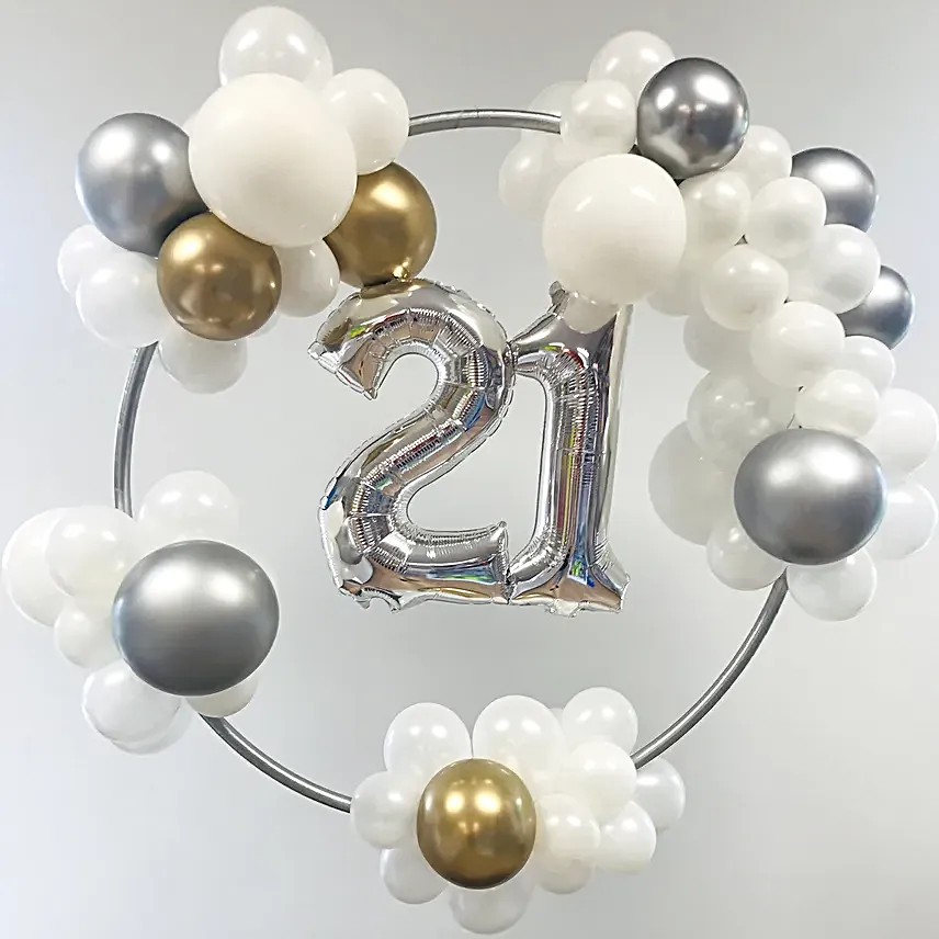 Personalized age Cloudy Theme Balloon Ring