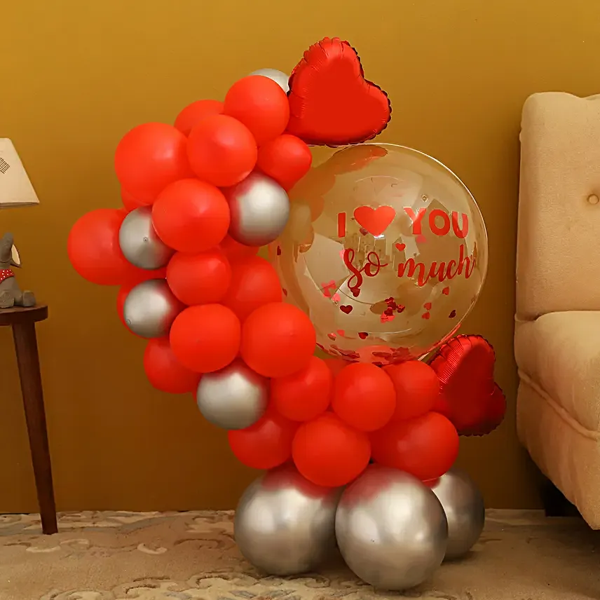 I Love You Red Theme Balloon Bouquet