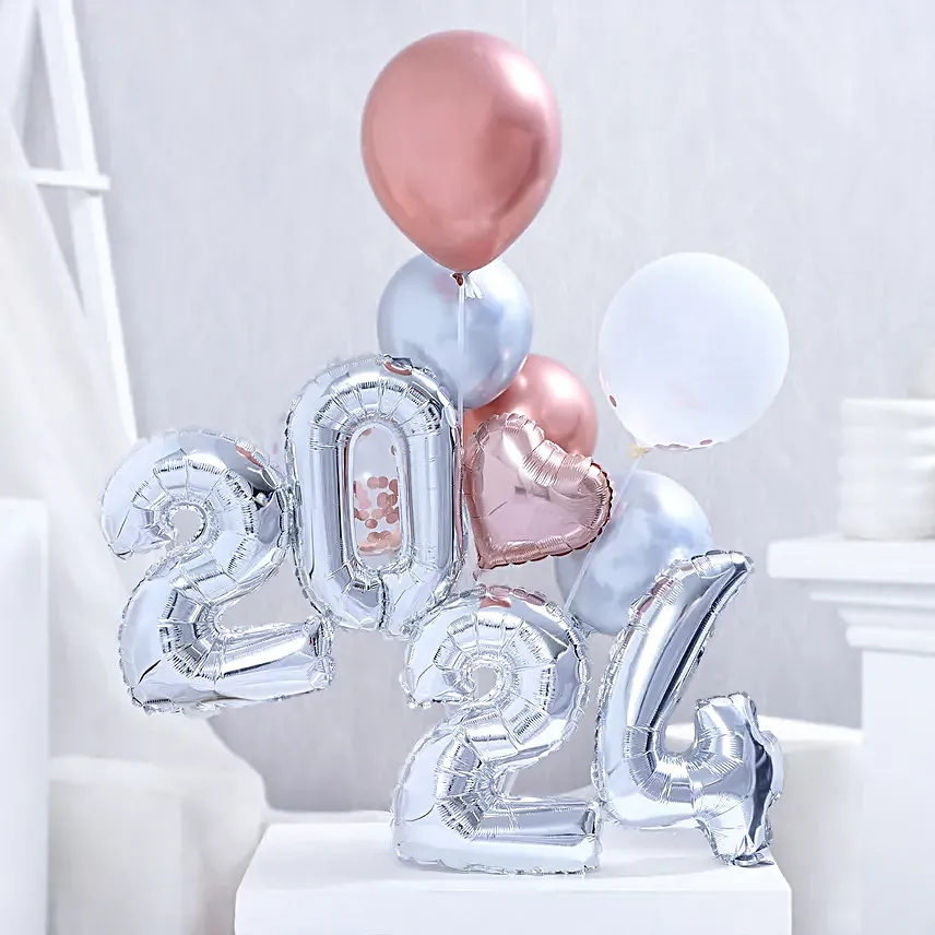New Year Balloon Bouquet- Rose Gold