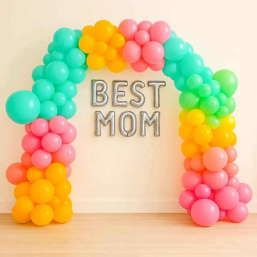 Pastel Best Mom Balloon Arrangement