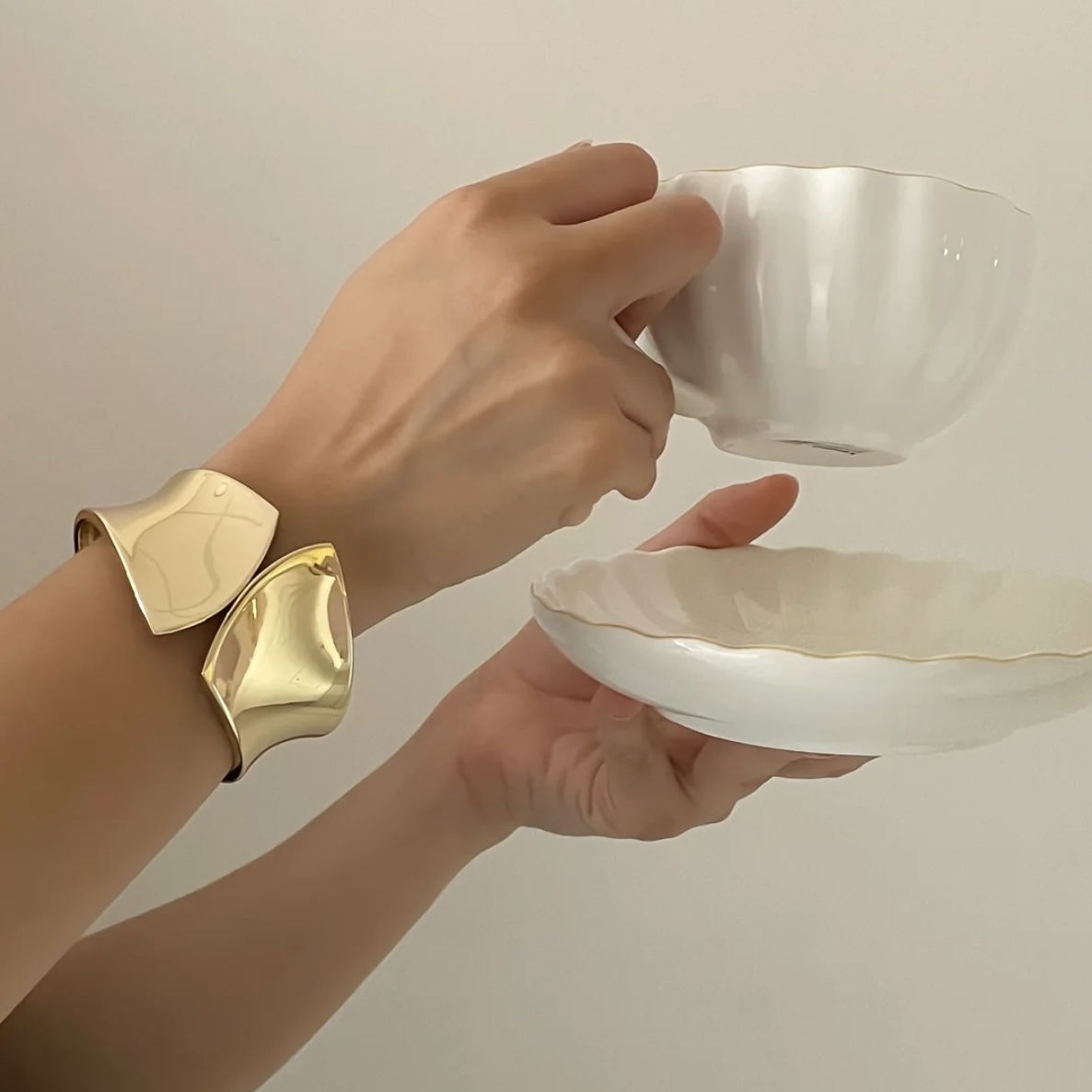 Modern Gold Cuff Bracelet