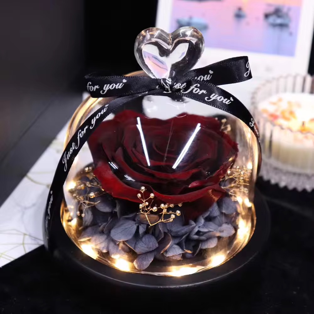 Eternal Rose in Glass Dome