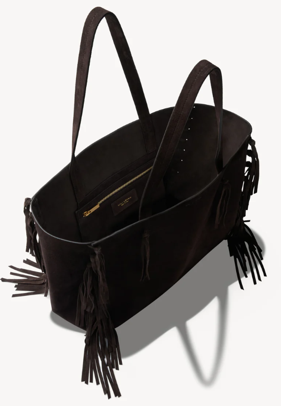 Joni Brown Suede Fringe Tote Bag