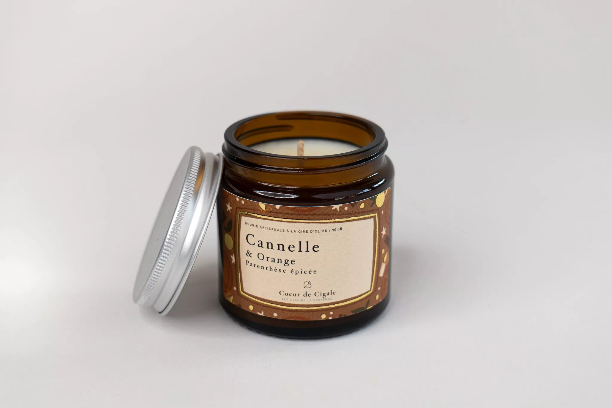 Bougie parfumée Cannelle orange – cire d’olive - Made in France