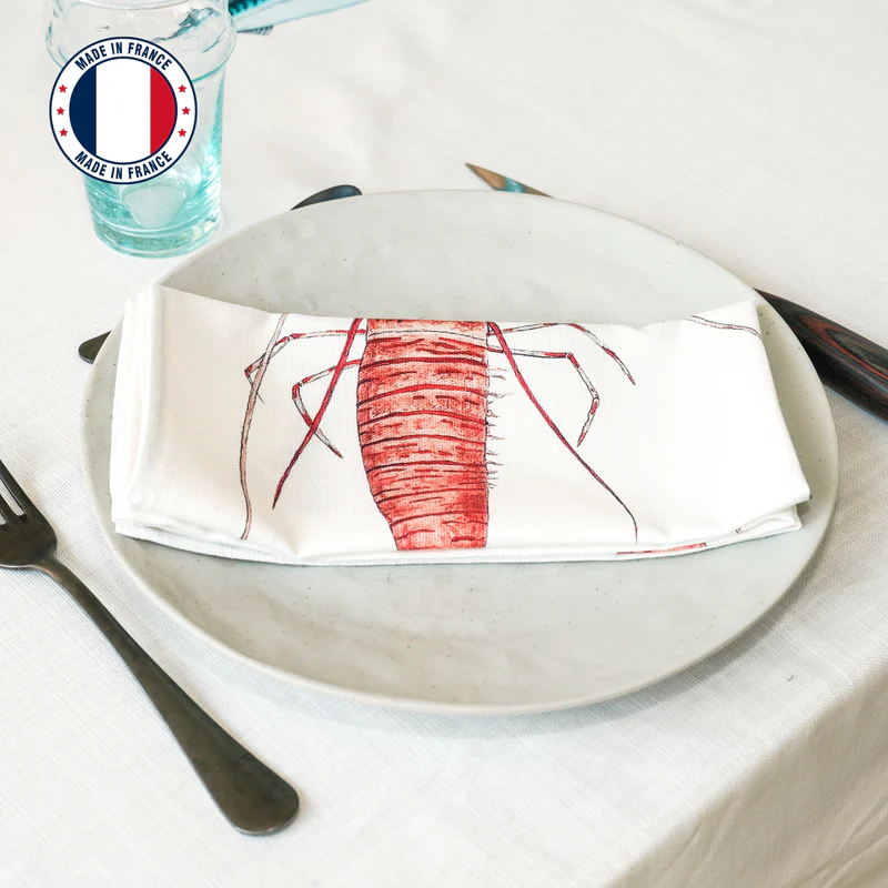 Serviette de table en coton : Crevette