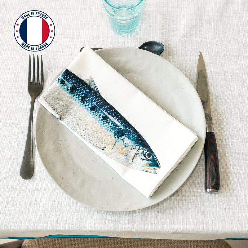 Serviette de table en coton : Sardine