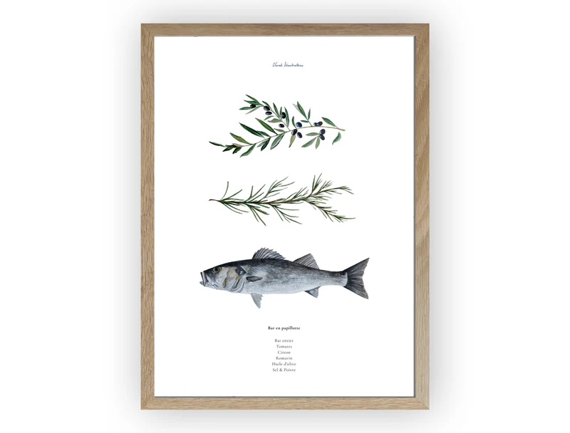 Affiche : La recette du Bar en Papillote