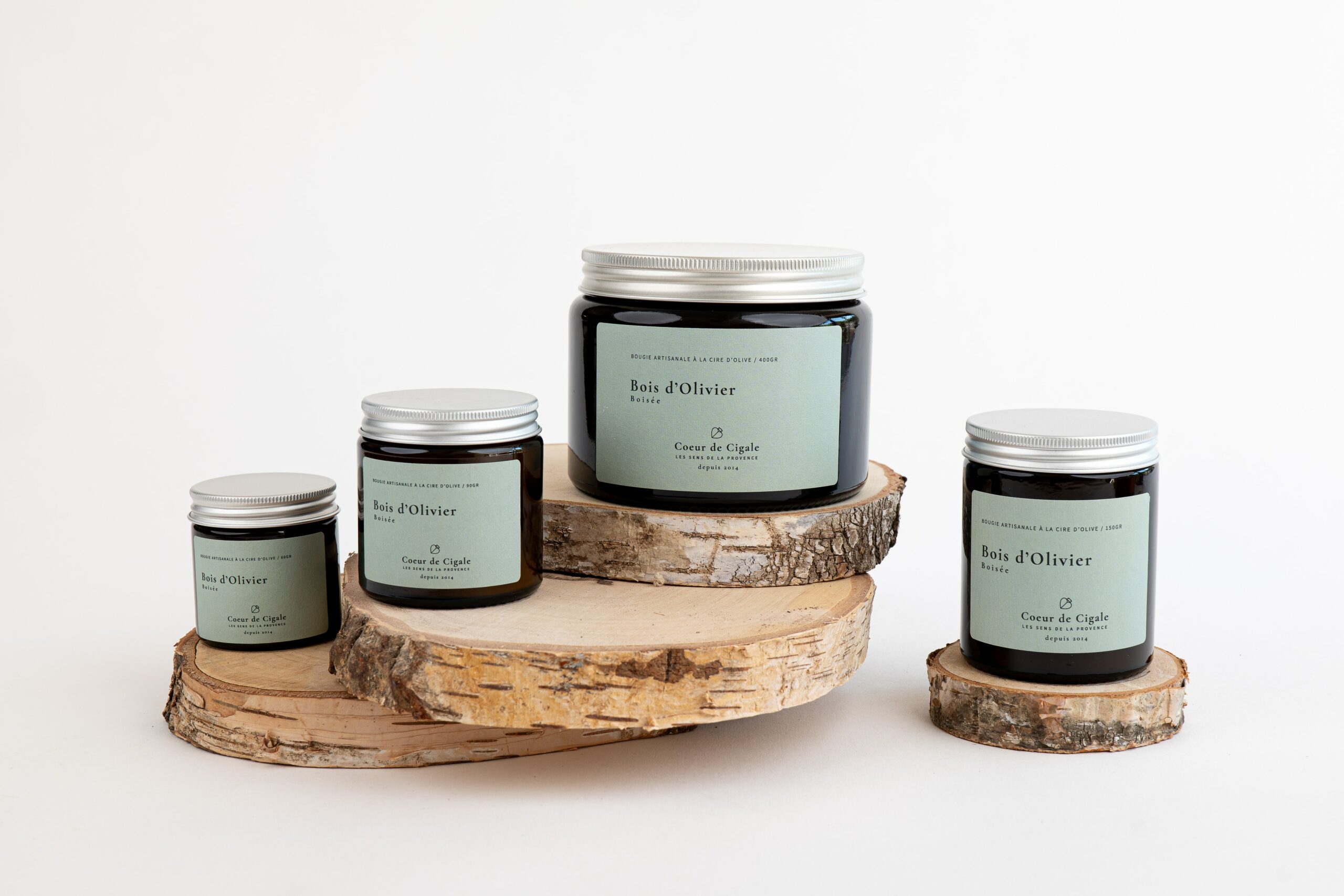 Bougie parfumée Bois d’Olivier – cire d’olive - Made in France