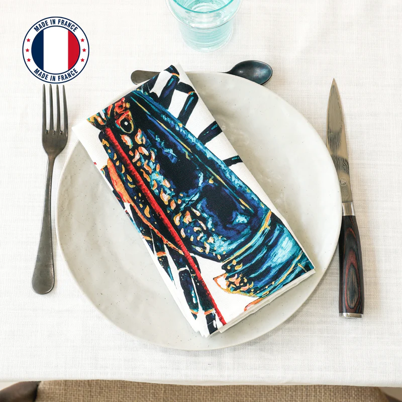 Serviette de table en coton : Homard