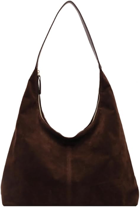 Brown Suede Shoulder Bag