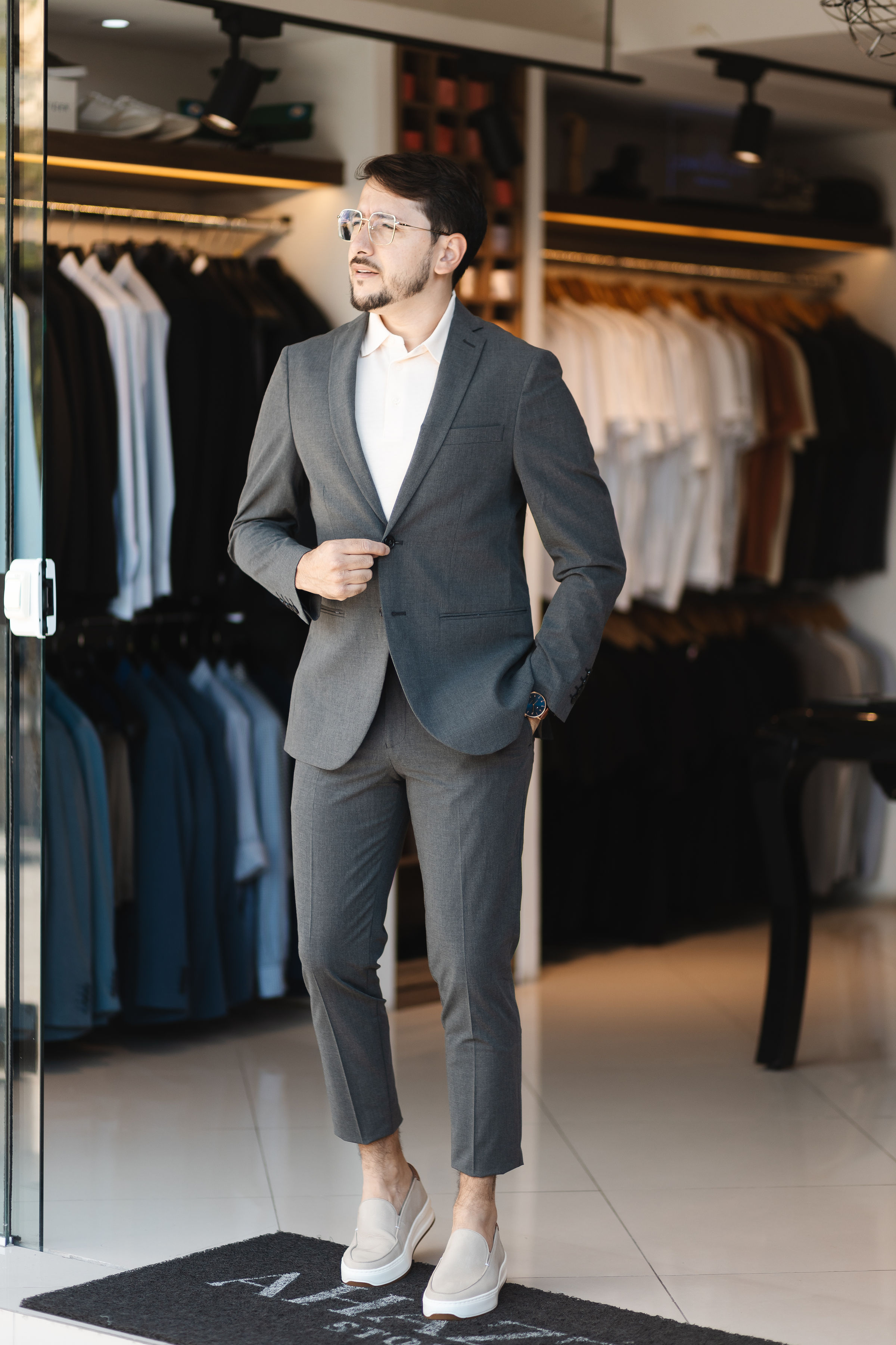 Terno masculino cinza