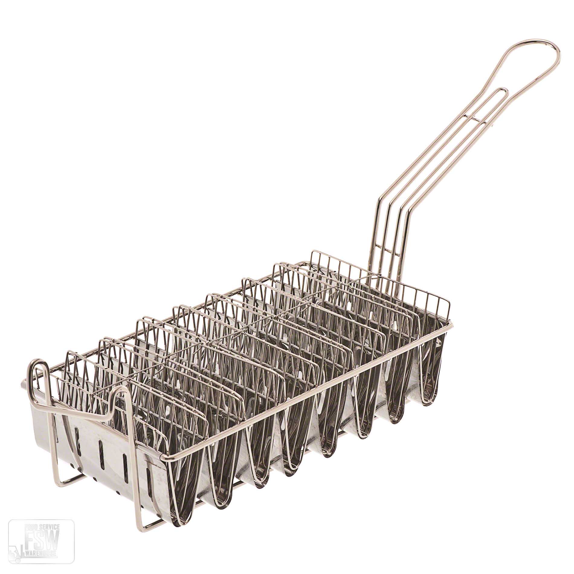 canasta para freír tacos de acero inoxidable