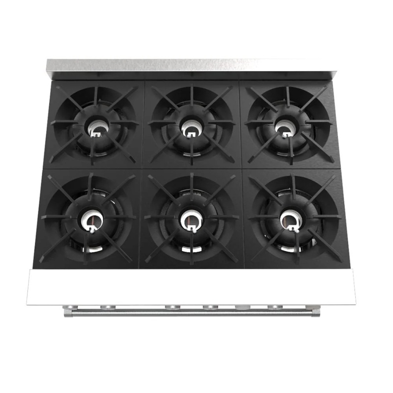 Estufa industrial de acero inoxidable 6 quemadores con horno