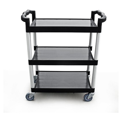 Carro de servicio de tres niveles de plástico 32" x 16" x 38"