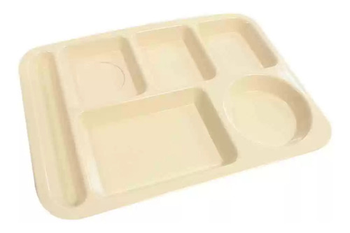 Charola de 6 divisiones de melamina beige económica