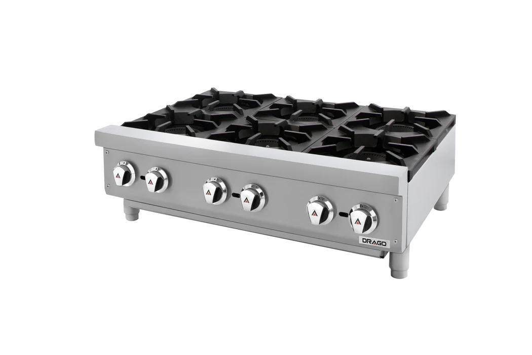 Estufa industrial de gas 6 quemadores