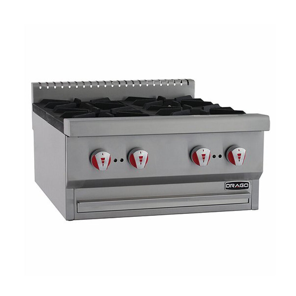 Estufa industrial de gas cuatro quemadores